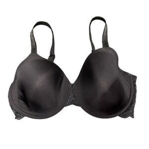 Wacoal Black Lace Trim Full Figure Underwire Bra 40DD Whimigoth Goth Plus Size